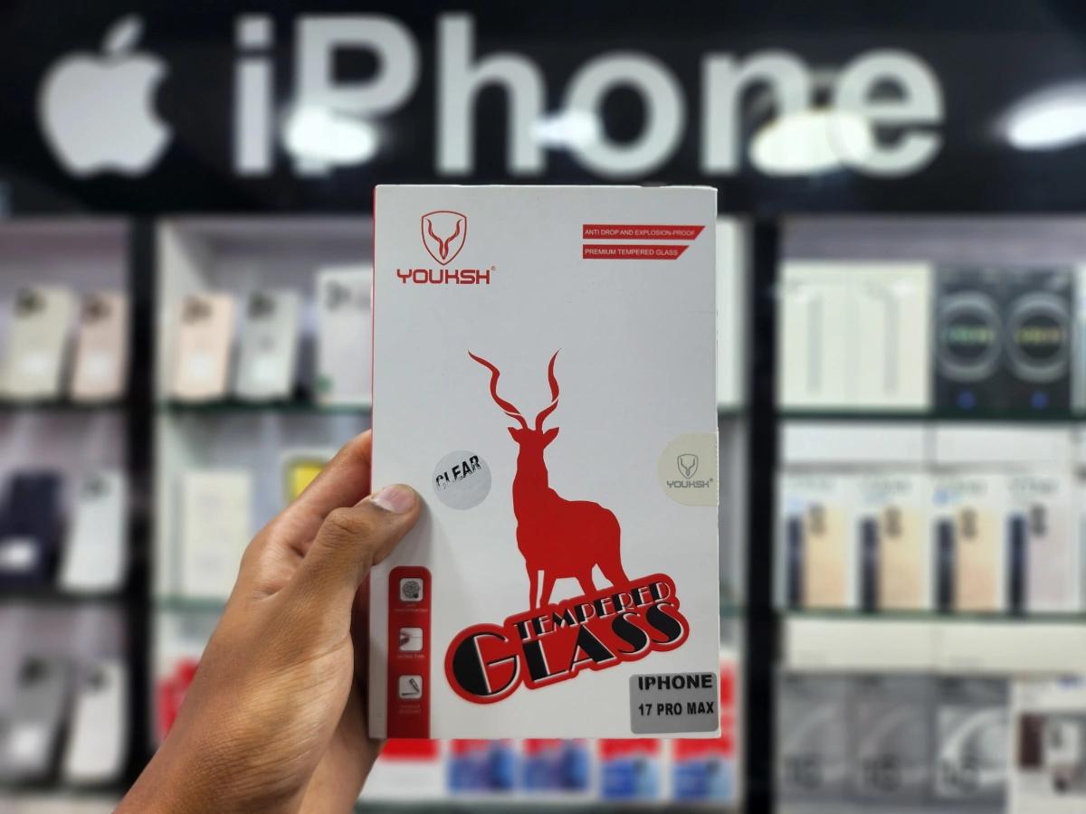 Apple Youksh Clear Tempered Glass iPhone 17 Pro Max — Box Packed